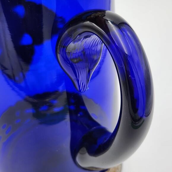 Cobalt Blue Pitcher with Silver Toned Filigree - Picture 8 of 15